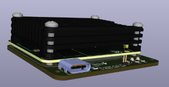 3D RPi CM4 LiM Carrier Board PCB with heatsink